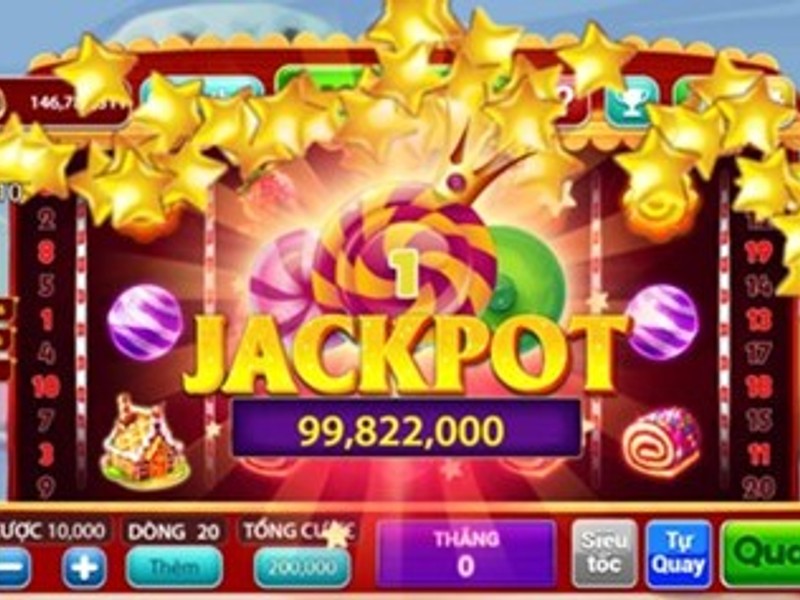 Hình ảnh máy đánh bạc với biểu tượng Jackpot lớn tại vin68