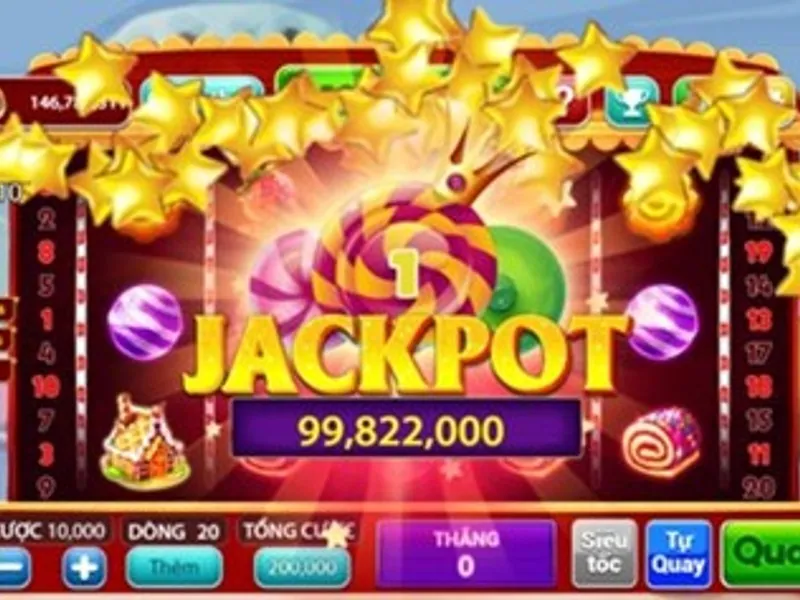Hình ảnh máy đánh bạc với biểu tượng Jackpot lớn tại vin68